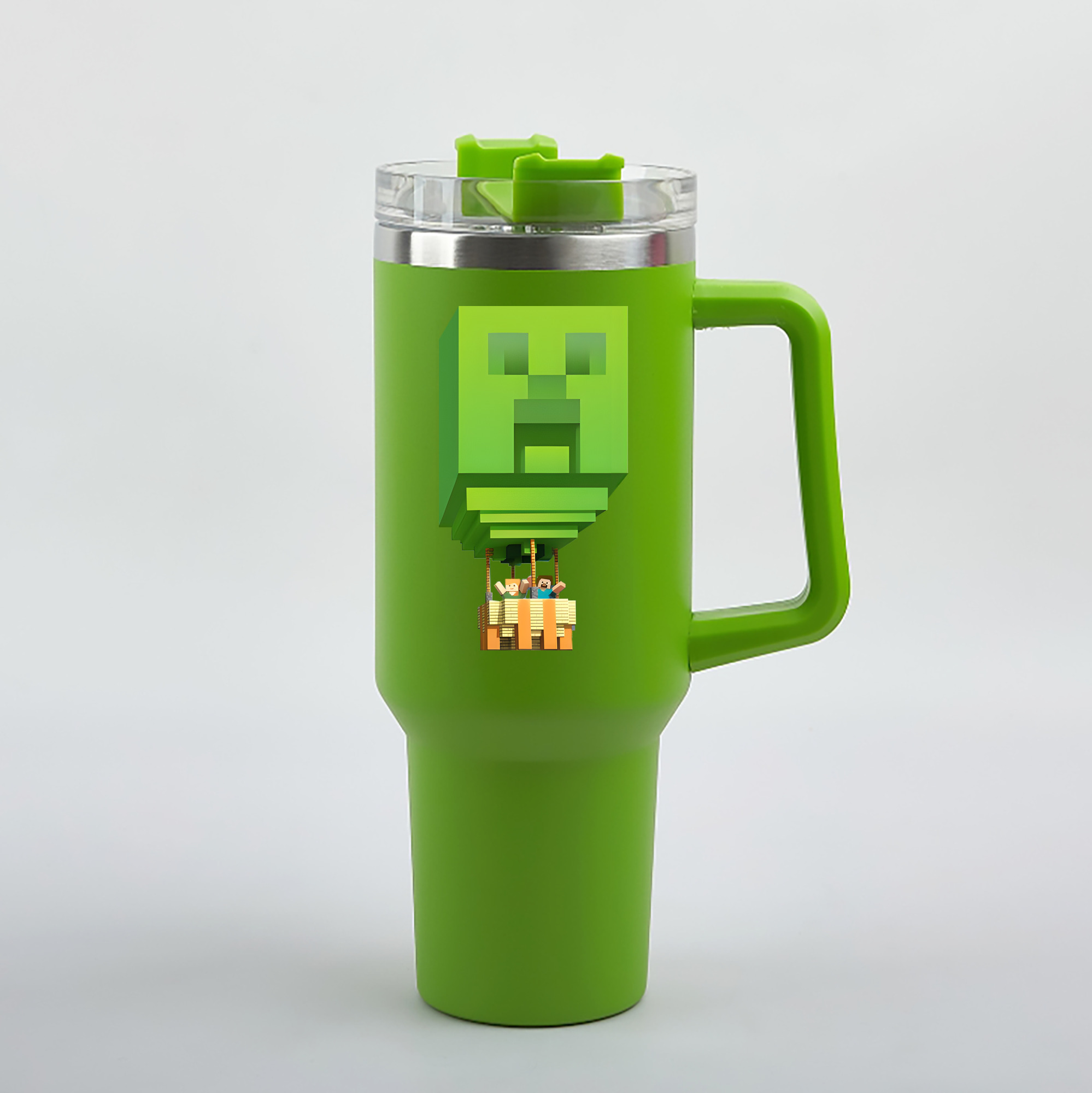 （画像用） マインクラフト ブロックの世界 Minecraft MC Block world 1200mL車用タンブラー（カラープリント）